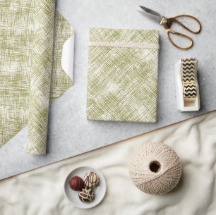 Abstract Green Lines Christmas   Wrapping Paper