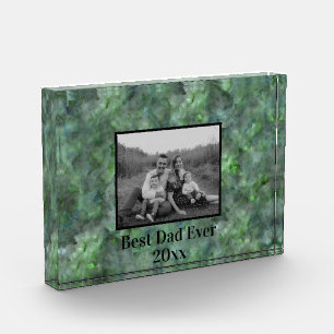 Abstract green marble granite Best Dad Ever Photo Block