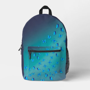 Abstract green Moonbeams and Butterflies Printed Backpack