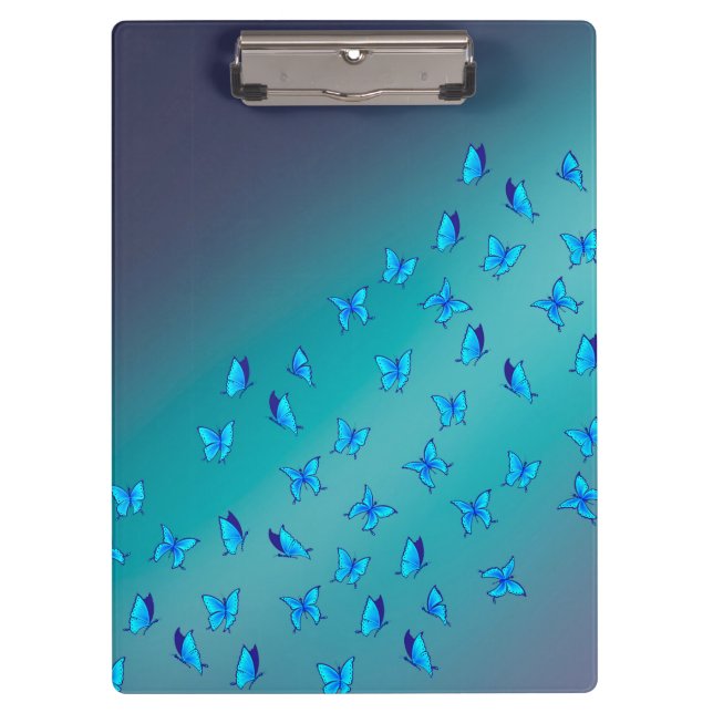 Abstract Green  Moonbeams & Butterflies Clipboard (Front)