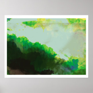 Abstract Green Mountains Poster