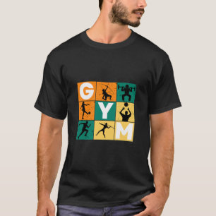 Abstract Green Orange Yellow GYM Sports Art T-Shirt