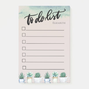 Abstract,Green Paint Splash,Cactus To Do List  Post-it Notes