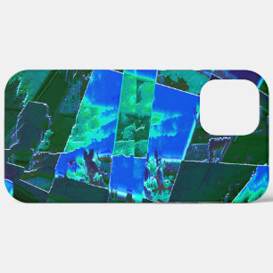 Abstract green pasture parts and blue sky, notched iPhone 12 pro max case