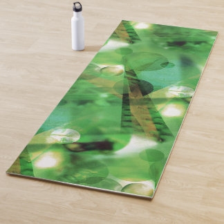 Abstract Green Photographic Collage Yoga Mat