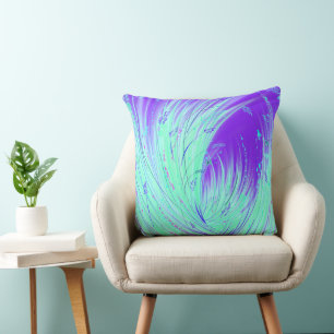 Abstract Green Purple Enchanted Garden  Cushion