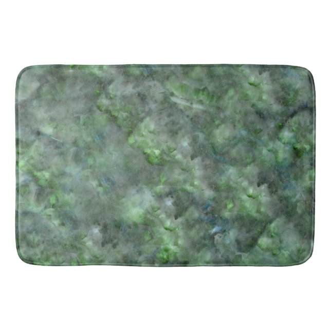 Abstract green quartz marble granite pattern    bath mat (Front)