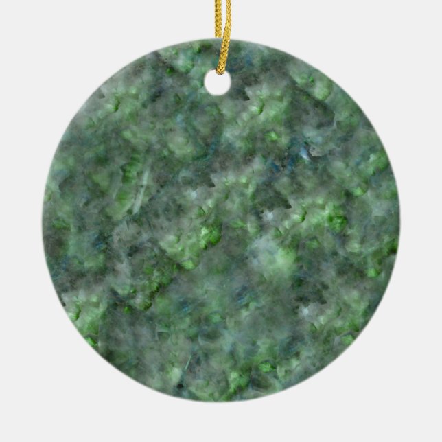 Abstract green quartz marble granite pattern   ceramic ornament (Front)