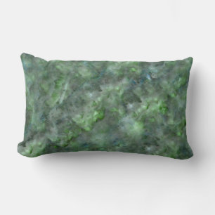 Abstract green quartz marble granite pattern lumbar cushion