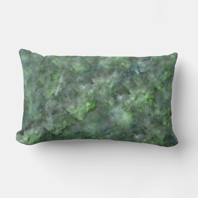 Abstract green quartz marble granite pattern   lumbar cushion (Front)