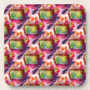 Abstract green, red wallpaper coaster