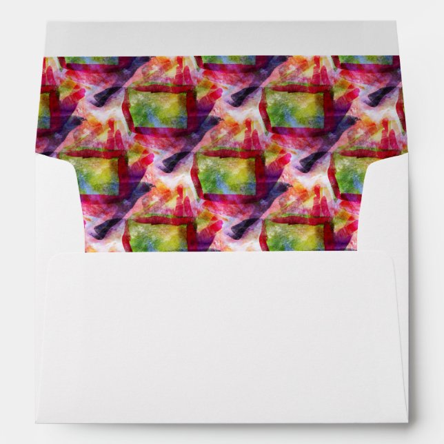 Abstract green, red wallpaper envelope (Back (Bottom))