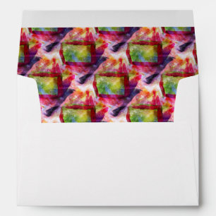 Abstract green, red wallpaper envelope