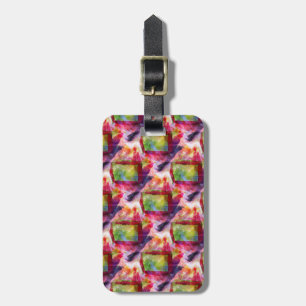 Abstract green, red wallpaper luggage tag