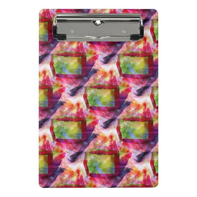 Abstract green, red wallpaper mini clipboard (Front)