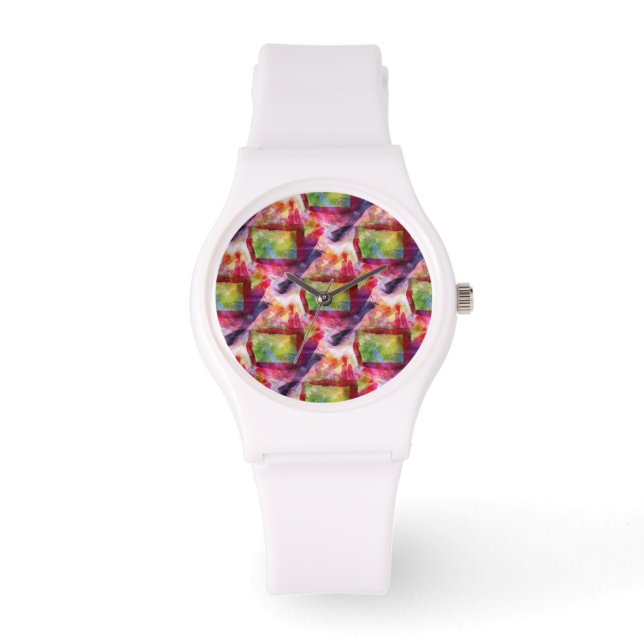 Abstract green, red wallpaper watch (Front)