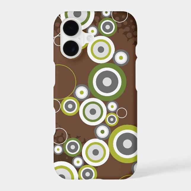 Abstract Green Retro Circles Mod Rings Phone Case (Back)