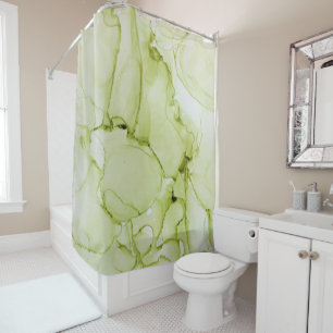 Abstract Green Shower Curtain