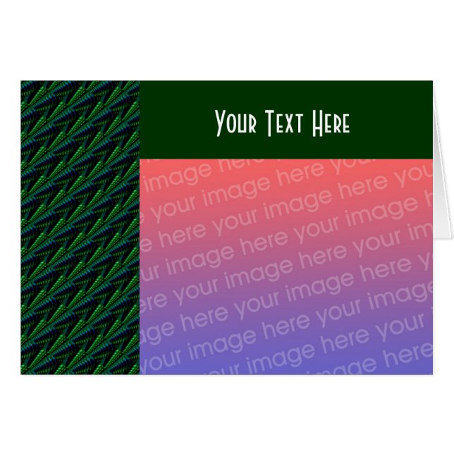 Abstract Green Stripes Design Photo Card (Front Horizontal)