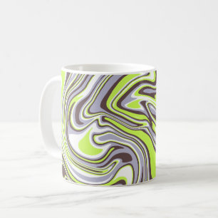 Abstract Green Swirl Pattern Coffee Mug