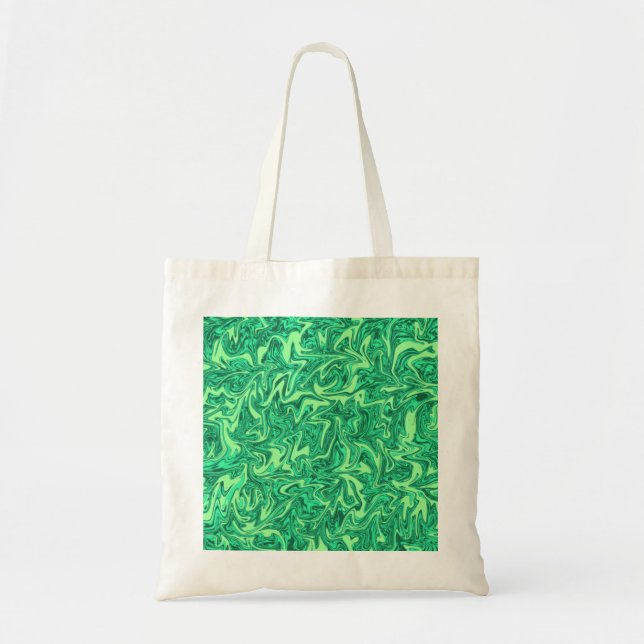 Abstract Green Swirl Tote Bag (Front)