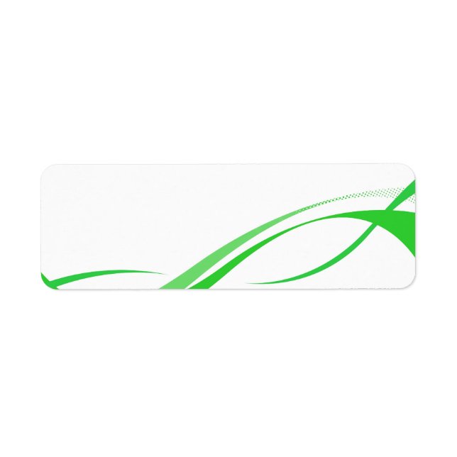 Abstract Green Swoosh Lines Background Return Address Label (Front)