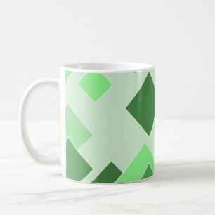 Abstract Green Tones - Square Pattern Accent Pillo Coffee Mug