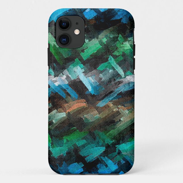 Abstract Green Watercolor Pattern Case-Mate iPhone Case (Back)