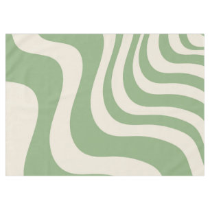 Abstract Green Wavy Stripe Stylish Spring Summer  Tablecloth