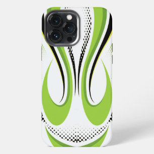 Abstract Green White and Black Curve iPhone 13 Pro Max Case