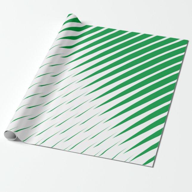 Abstract Green White Art Palm Leaves Patterns Wrapping Paper (Unrolled)