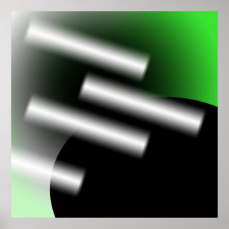 Abstract Green with Rays of Light AP0005 Poster