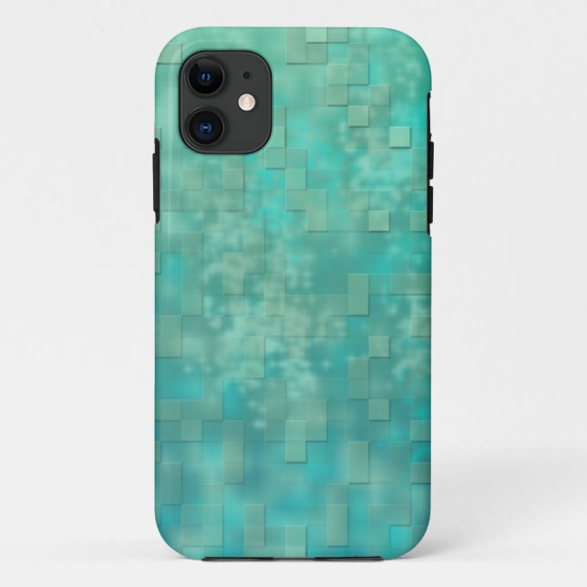 Abstract Greens Distant Rustic Mosaic Pattern Case-Mate iPhone Case (Back)