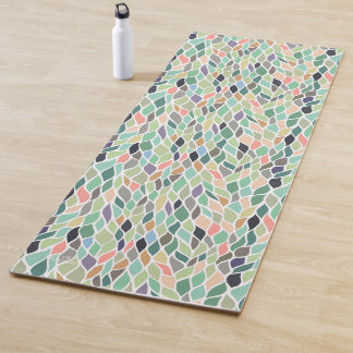 Abstract Greens Pattern Yoga Exercise Floor Mat