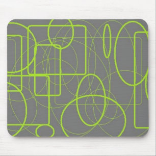 abstract grey and green design mousepad