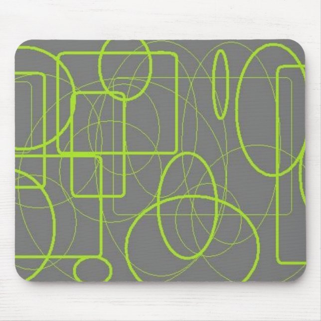 abstract grey and green design mousepad (Front)
