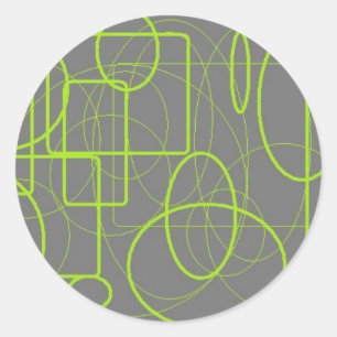 abstract grey and green shapes sticker