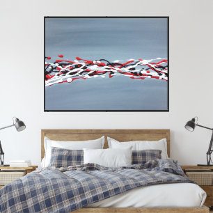 Abstract Grey Art Contemporary Modern Canvas Print