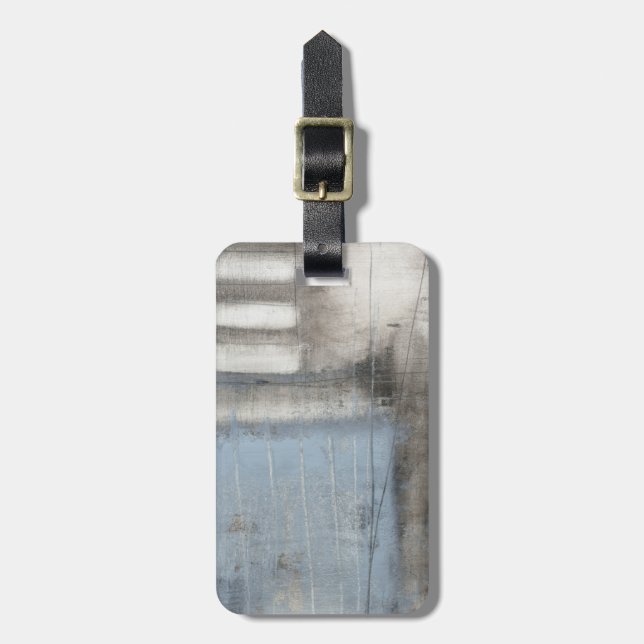 Abstract Grey & Blue Painting Luggage Tag (Front Vertical)