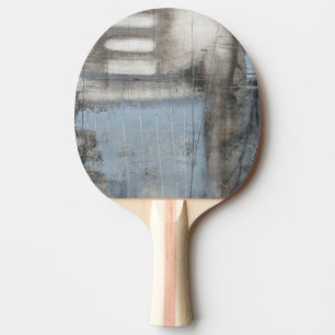 Abstract Grey & Blue Painting Ping Pong Paddle