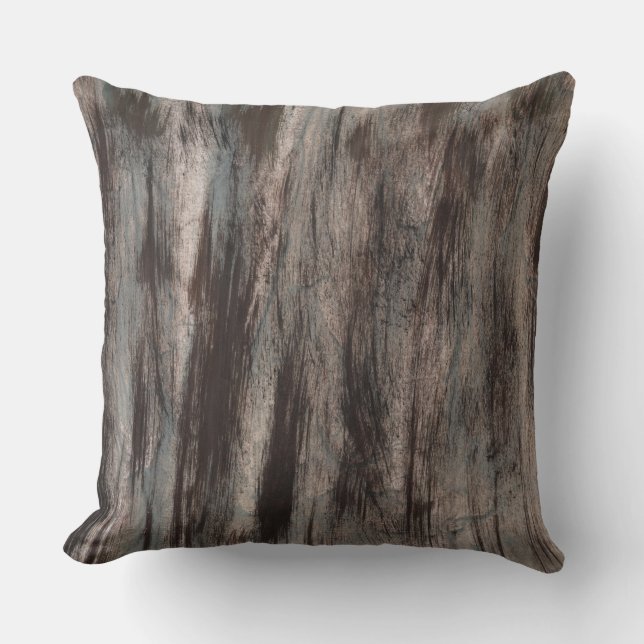 Abstract grey brown art cushion (Front)