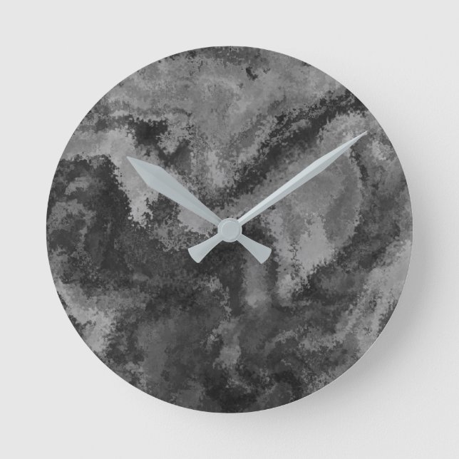 Abstract Grey Diffusion Round Clock (Front)