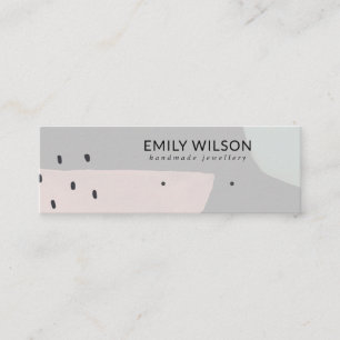 ABSTRACT GREY DUSKY PINK STUD EARRING DISPLAY MINI BUSINESS CARD