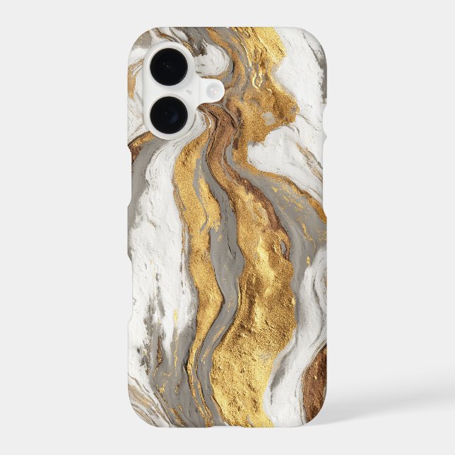 Abstract Grey Marble Texture with Flowing Gold (Back)