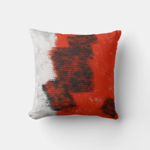 Abstract grey, red and black pillow