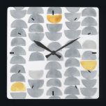 Abstract Grey Watercolor Crescent Pattern Square Wall Clock<br><div class="desc">This design features a grey and yellow watercolor crescent pattern inspired by the 2021 Pantone colours of the year. Based on an original watercolor by Lisa Audit Art. Surround yourself with heartwarming art.</div>