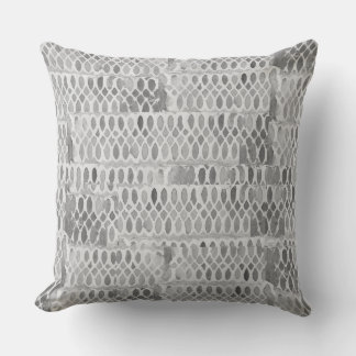 Abstract Grey Watercolor Lace Pattern Cushion