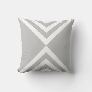 Abstract Grey & White Striped Throw Pillow