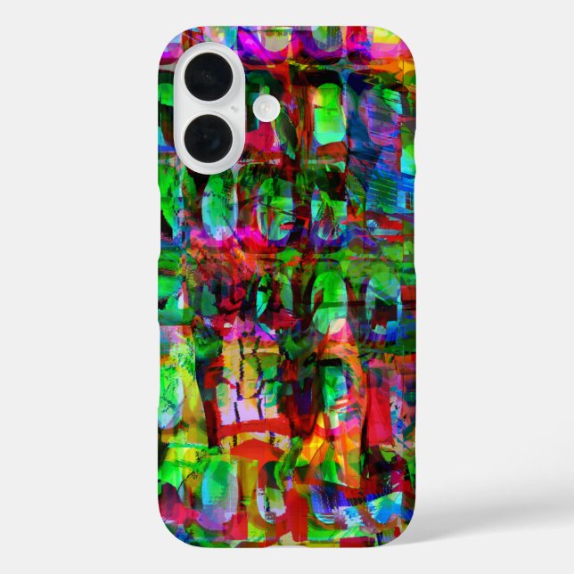 Abstract Grid Collage Modular Synthesized Graphic Case-Mate iPhone Case (Back)