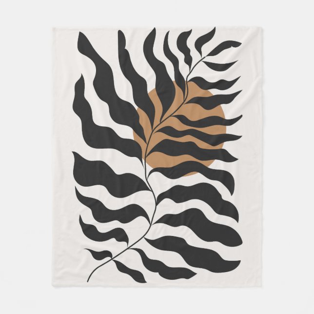 Abstract groovy floral fleece blanket (Front)